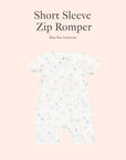 Short-Sleeve Zipper Romper - Blue Sea Creatures | Personalisable Gift Set