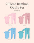 Bamboo baby outfit set available in light pink, orchid, dusty blue and green colour options