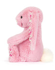 Jellycat Blushkin Blossom Luxe Bunny Left Side Pink