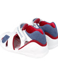 Biomecanics Biogateo White Sandal with Blue Suede Detail