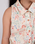 Nora Top - Colourful Puppies