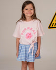Tie-Front Crop Tee - Pink Pawpsicle