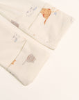 Close-up of cat-patterned clothing cuffs