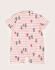 Mandarin-collared Polo Romper - Firecracker Mickey