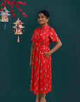 Ladies Sasha Dress - Red Vases