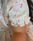 Scarlett Dress - Colourful Puppies | The Elly Store