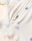 Short-Sleeve Zip Romper - Colourful Sea Creatures