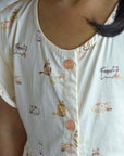 Claire Dress - Cream Latte Cats | The Elly Store