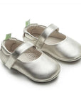 Tip Toey Joey Dolly Mary Janes - White Gold