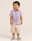 Little Man Shirt - Pink Tiles