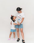 Ladies Tee Doodle Minnie mom daughter hugging