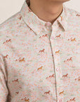 Men's Shirt - Meadow Horses closeup