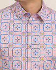 Men's Shirt - Pink Tiles