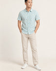Men's Shirt - Teal Plaid Tiles