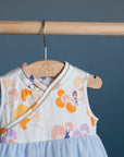 Flare Tulle Cheongsam - Pastel Tree Songbirds