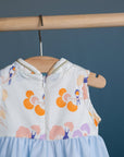 Flare Tulle Cheongsam - Pastel Tree Songbirds