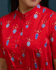 Ladies Sasha Dress - Red Vases