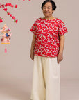 Ladies Becca Top - Red Fans