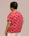 Ladies Becca Top - Red Fans