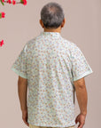 Men's Mandarin-collared Polo Tee - Blue Fans