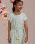 Hayley Dress - Teal Plaid Tiles