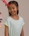 Hayley Dress - Teal Plaid Tiles