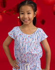 Flutter Playsuit - Blue Lucky Bamboo