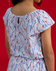 Flutter Playsuit - Blue Lucky Bamboo