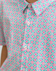 Little Man Shirt - Pink Teal Mosaic