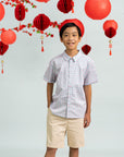 Little Man Shirt - Pink Teal Mosaic