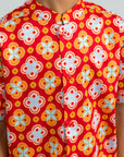 Mandarin-collared Shirt - Red Lucky Coins