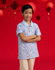 Polo Tee - Blue Lucky Bamboo