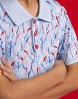 Polo Tee - Blue Lucky Bamboo