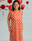 Ladies Wendy Cheongsam - Red Lucky Coins