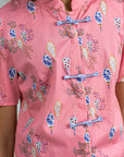 Ashley Top - Pink Floral Lanterns