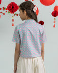 Ashley Top - Pink Teal Mosaic