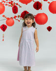 Wrap Cheongsam - Pink Teal Mosaic