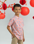 Mandarin-collared Shirt - Mickey Fanfare