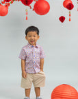 Little Man Shirt - Pink Tiles