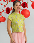 Ladies Alana Top - Yellow Floral Lanterns