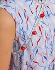 Jersey Luna Cheongsam - Blue Lucky Bamboo