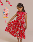Twirly Cheongsam - Red Fans