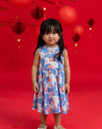 Flare Cheongsam - Blue Lotus
