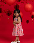 Sleeveless Dress - Pink Teapots