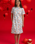 Ladies Wendy Cheongsam - Teal Lotus