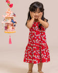 Sleeveless Dress - Red Fans