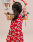 Sleeveless Dress - Red Fans