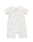 Short-Sleeve Zip Romper - Blue Sea Creatures