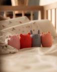 Four animal-shaped silicone bath toys