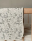 Bamboo Blanket - Grey Elephant Families